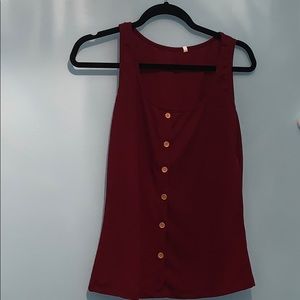 Maroon buttoned tank top!
